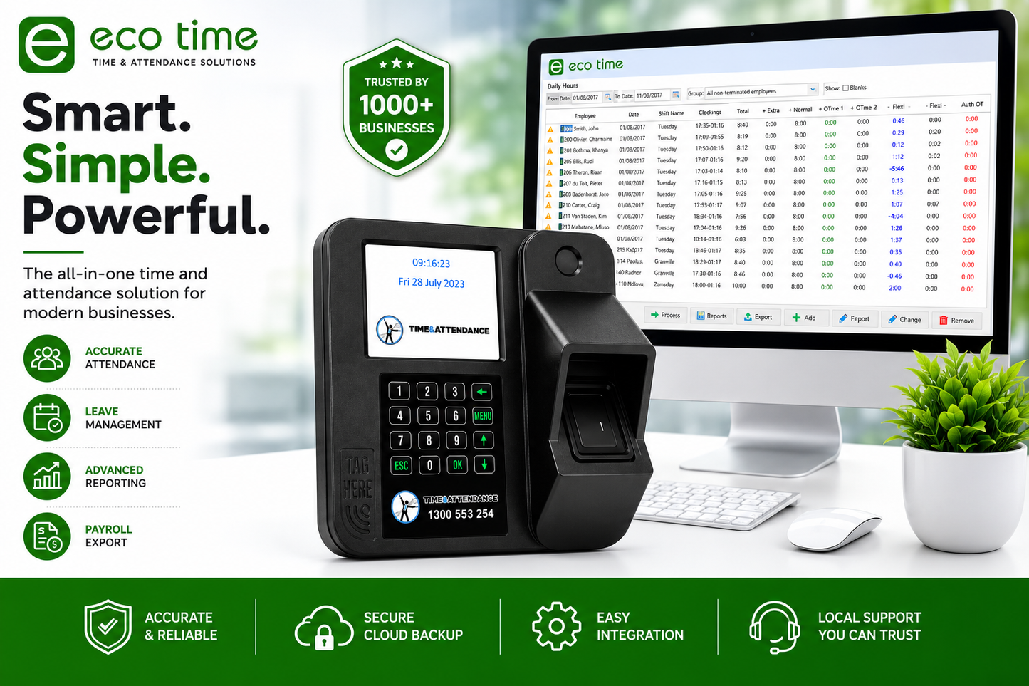 Business Fingerprint Time Clock System